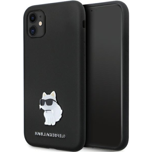 Karl Lagerfeld Distributor - 3666339166274 - KLD1634 - Karl Lagerfeld KLHCN61SMHCNPK iPhone 11/XR hardcase Silicone C Metal Pin black - B2B homescreen