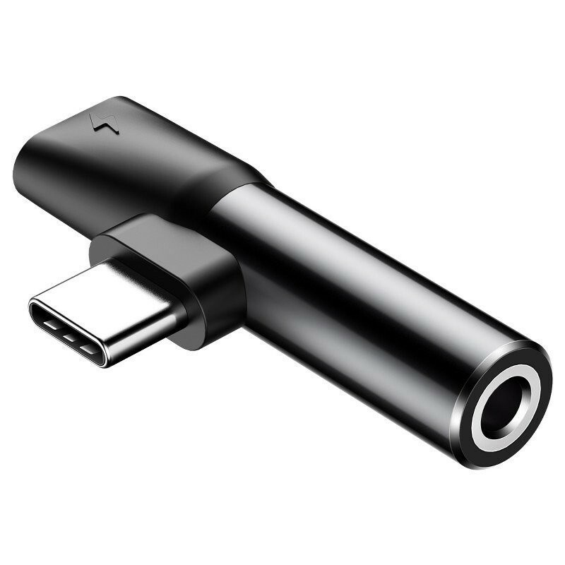 Hurtownia Baseus - 6953156282278 - BSU240BLK - Adapter Audio Baseus USB-C do Mini Jack 3.5mm + USB-C (czarny) - B2B homescreen