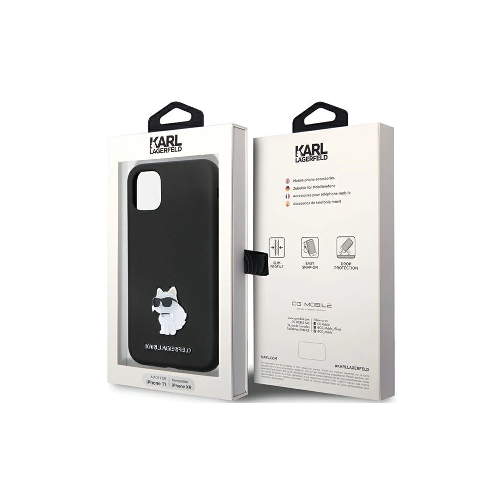 Wholesale Karl Lagerfeld KLHCN61SMHCNPK iPhone 11/XR hardcase Silicone C Metal Pin black - KLD1634 - {ean13} - Hurt