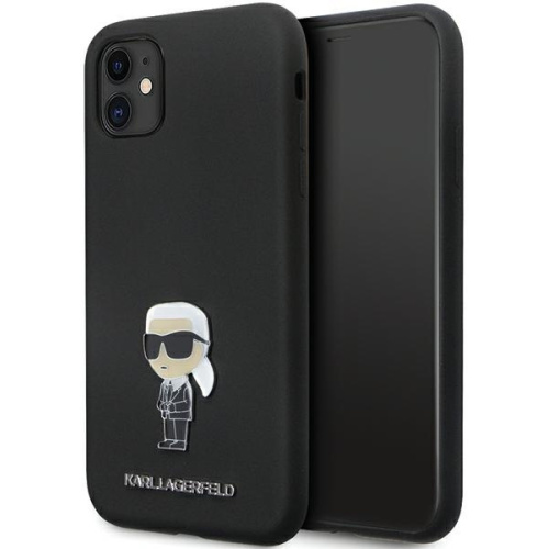 Karl Lagerfeld Distributor - 3666339165918 - KLD1635 - Karl Lagerfeld KLHCN61SMHKNPK iPhone 11/XR Silicone Ikonik Metal Pin black - B2B homescreen
