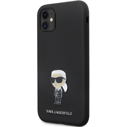 Etui Karl Lagerfeld KLHCN61SMHKNPK iPhone 11/XR Silicone Ikonik Metal Pin czarny/black