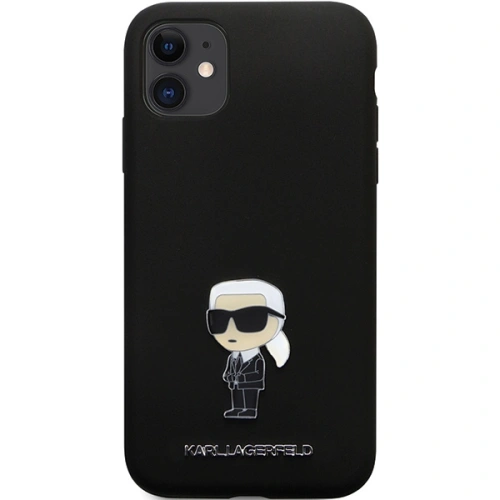 Etui Karl Lagerfeld KLHCN61SMHKNPK iPhone 11/XR Silicone Ikonik Metal Pin czarny/black