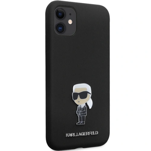Etui Karl Lagerfeld KLHCN61SMHKNPK iPhone 11/XR Silicone Ikonik Metal Pin czarny/black