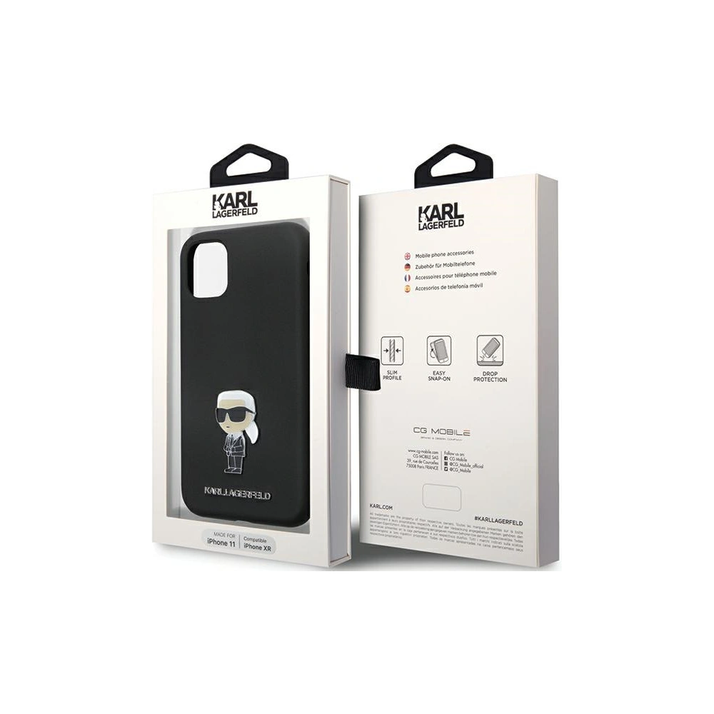 Wholesale Karl Lagerfeld KLHCN61SMHKNPK iPhone 11/XR Silicone Ikonik Metal Pin black - KLD1635 - {ean13} - Hurt