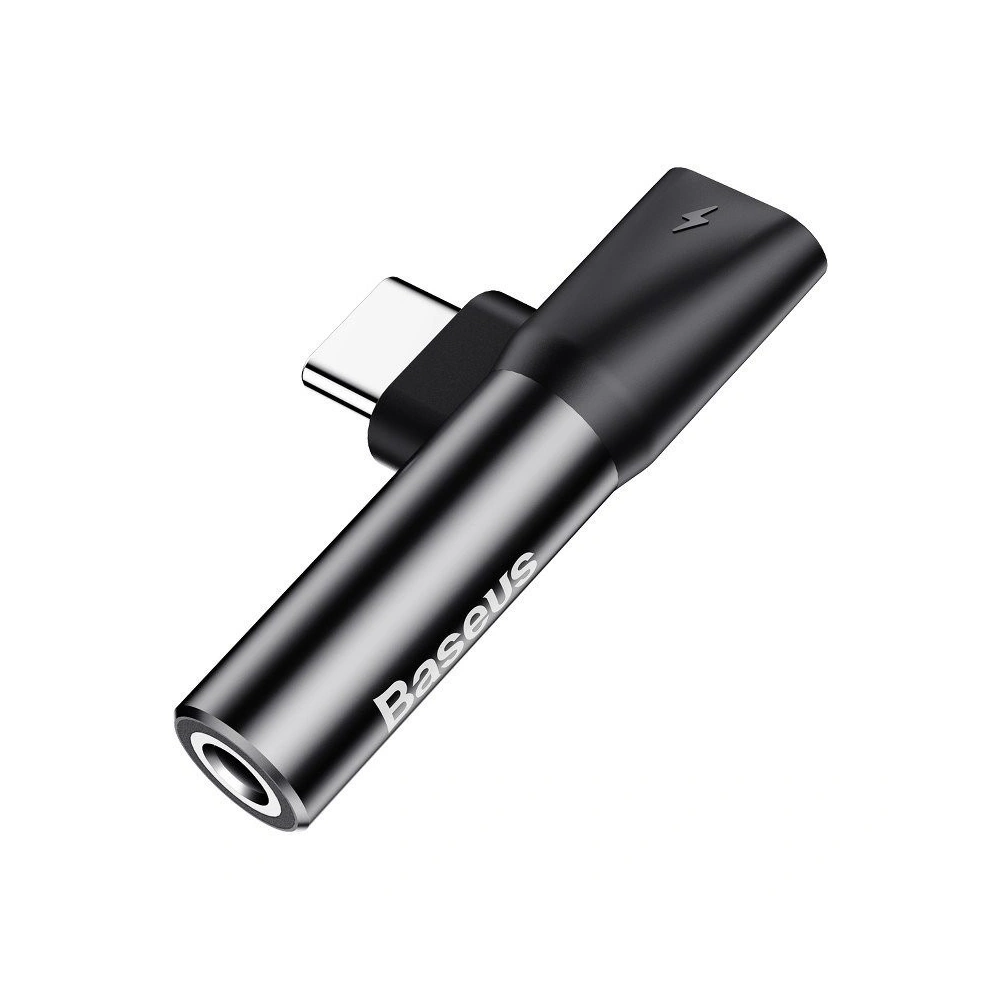 Hurtownia GSM - Adaptér Audio Baseus USB-C na Mini Jack 3.5mm + USB-C (černý) - BSU240BLK - {ean13} - Hurt