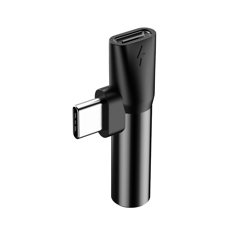 Hurtownia GSM - Adaptér Audio Baseus USB-C na Mini Jack 3.5mm + USB-C (černý) - BSU240BLK - {ean13} - Hurt