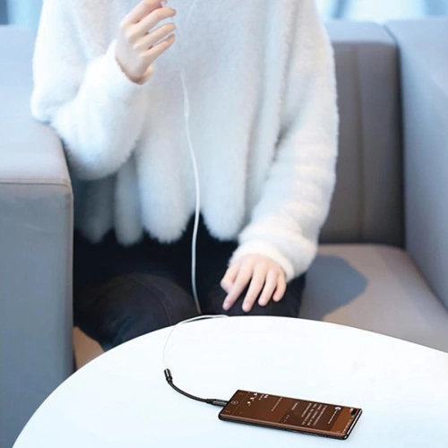 Adapter USAMS AU16 USB-C / jack 3.5m biały/white (US-SJ599)