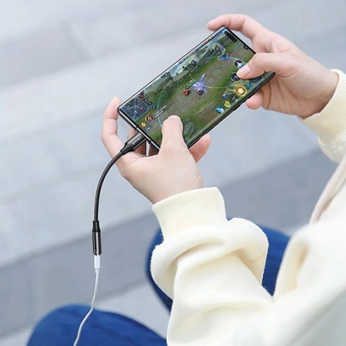 Adapter USAMS AU16 USB-C / jack 3.5m biały/white (US-SJ599)