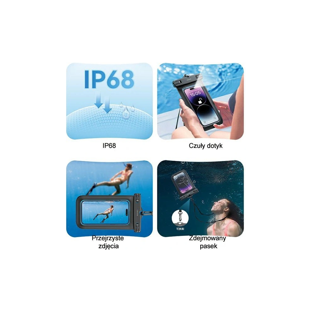 Hurtownia GSM - Wasserdichtes Case USAMS FSD1202 6,7 Zoll IP68 weiß/white (US-YD012) - USA986 - {ean13} - Hurt