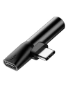 Wholesale Baseus Audio Adapter USB-C to Mini Jack 3.5mm + USB-C Black - BSU240BLK - {ean13} - Hurt