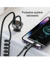Hurtownia GSM - USAMS US-CC193 autós töltő 1xUSB-A 18W+1xUSB-C 30W + Lightning kábel 30W PD+QC Gyors Töltés fekete/black - USA990 - {ean13} - Hurt