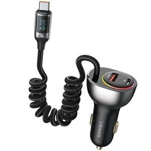 Hurtownia GSM - USAMS US-CC192 autós töltő 1xUSB-A 18W+1xUSB-C 30W + USB-C 30W PD+QC Gyors Töltő kábel fekete/szín. - USA991 - {ean13} - Hurt