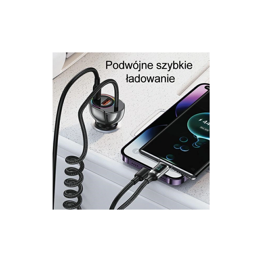 Hurtownia GSM - USAMS US-CC192 autós töltő 1xUSB-A 18W+1xUSB-C 30W + USB-C 30W PD+QC Gyors Töltő kábel fekete/szín. - USA991 - {ean13} - Hurt