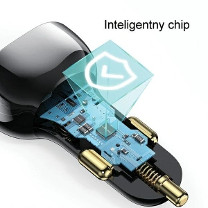 Hurtownia GSM - Auto nabíječka USAMS US-CC192 1xUSB-A 18W + 1xUSB-C 30W + kabel USB-C 30W PD+QC Rychlé nabíjení černá/black - USA991 - {ean13} - Hurt