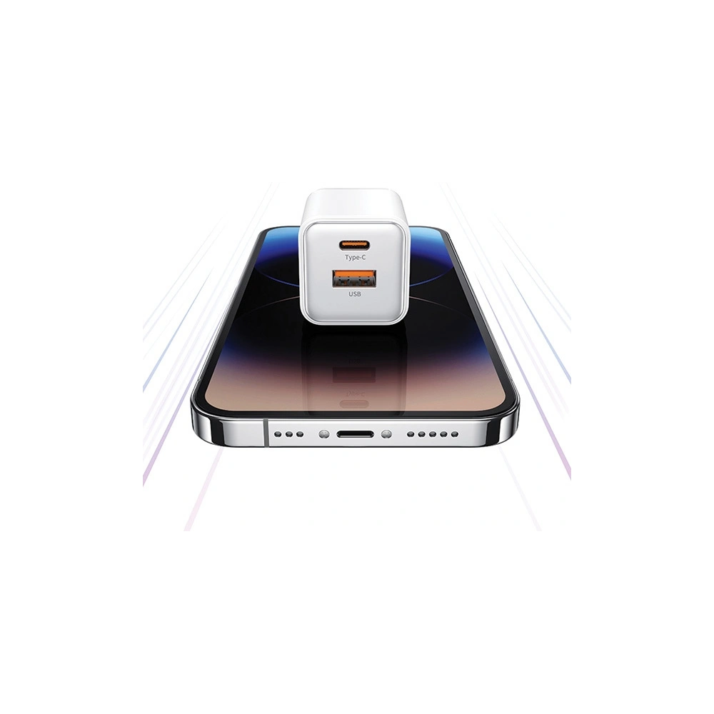 Hurtownia GSM - Nabíječka USAMS US-CC189 1xUSB-A 18W+1xUSB-C 30W PD Rychlé nabíjení X-ron Series bílá/white - USA992 - {ean13} - Hurt