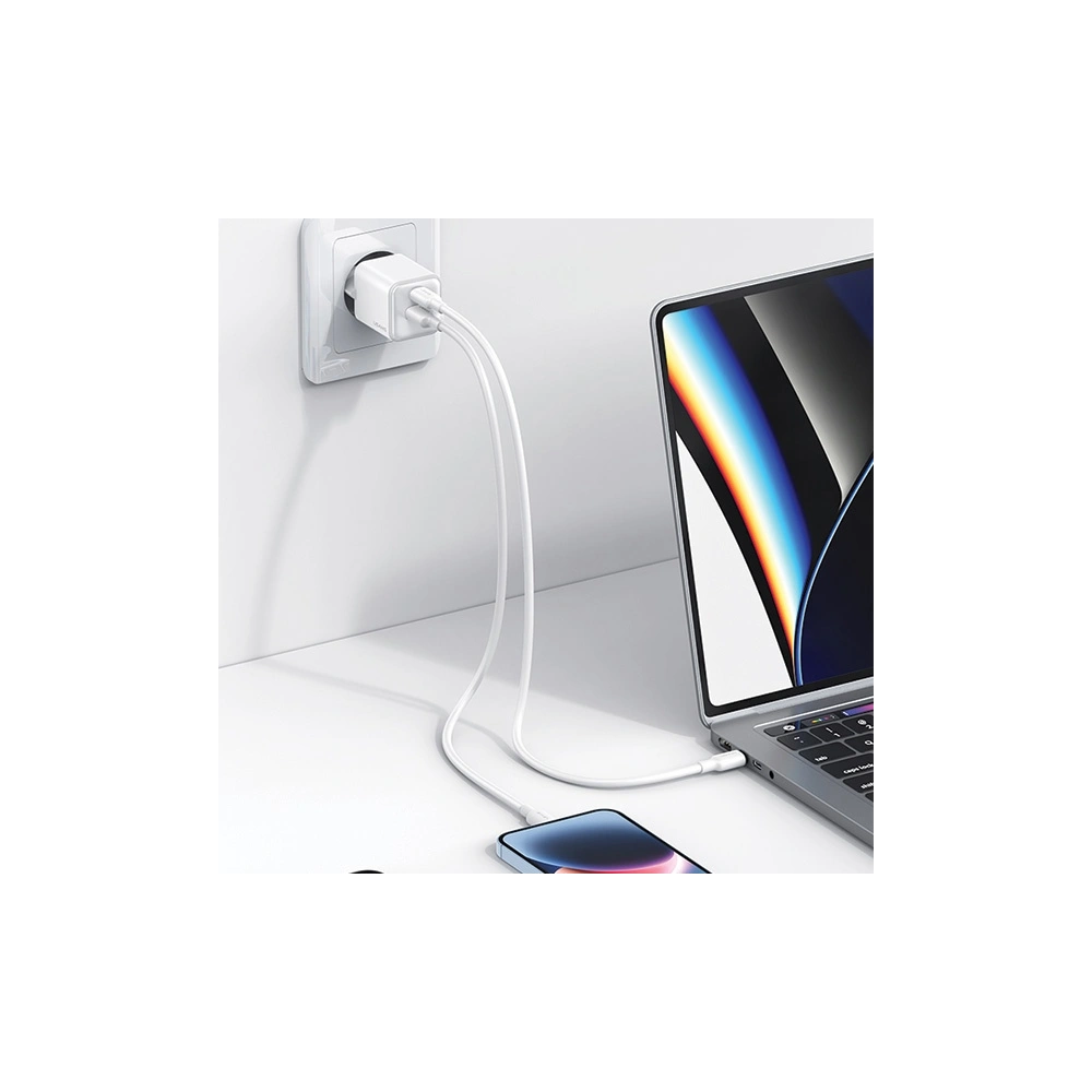 Hurtownia GSM - Nabíječka USAMS US-CC189 1xUSB-A 18W+1xUSB-C 30W PD Rychlé nabíjení X-ron Series bílá/white - USA992 - {ean13} - Hurt