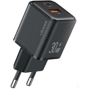 Hurtownia GSM - Síťová nabíječka USAMS US-CC189 1xUSB-A 18W+1xUSB-C 30W PD Rychlé nabíjení X-ron Series černá/black - USA993 - {ean13} - Hurt