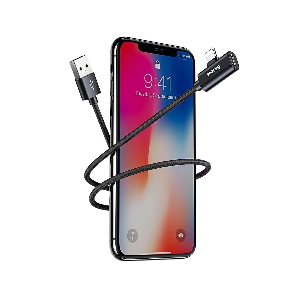 Wholesale Baseus Lightning Split Cable 2A 1m Black - BSU241BLK - {ean13} - Hurt