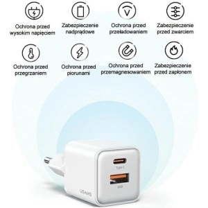 Hurtownia GSM - Síťová nabíječka USAMS US-CC189 1xUSB-A 18W+1xUSB-C 30W PD Rychlé nabíjení X-ron Series černá/black - USA993 - {ean13} - Hurt