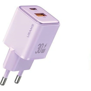 Wholesale USAMS US-CC189 wall charger 1xUSB-A 18W+1xUSB-C 30W PD Fast Charging X-ron Series purple - USA994 - {ean13} - Hurt