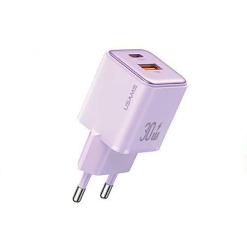 Usams Distributor - 6958444904979 - USA994 - USAMS US-CC189 wall charger 1xUSB-A 18W+1xUSB-C 30W PD Fast Charging X-ron Series purple - B2B homescreen