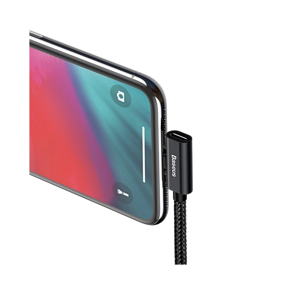 Hurtownia GSM - Kabel adaptér Baseus s konektorem a zástrčkou Lightning, 2A, 1 metr, černý - BSU241BLK - {ean13} - Hurt