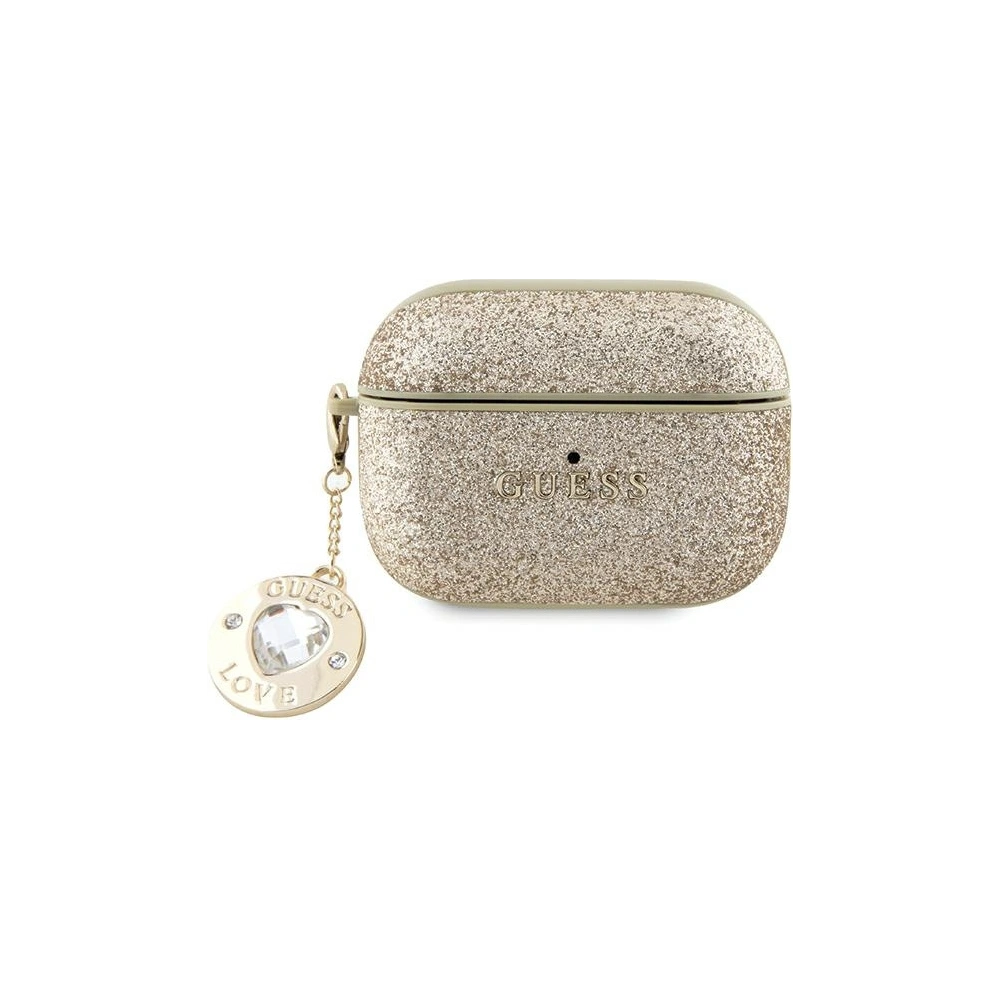 Hurtownia GSM - Etui Guess GUAP2PGEHCDD AirPods Pro 2 borító Rögzített Csillogó Szív Gyémánt Charm arany/złoty - GUE2775 - {ean13} - Hurt