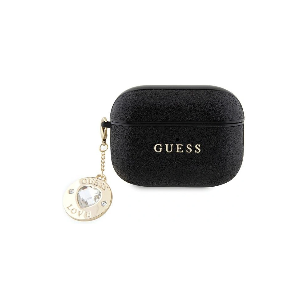 Hurtownia GSM - Etui Guess GUAP2PGEHCDK kryt pro AirPods Pro 2 Fixed Glitter Heart Diamond Charm černý/black - GUE2776 - {ean13} - Hurt
