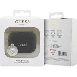 Etui Guess GUAP2PGEHCDK AirPods Pro 2 cover Fixed Glitter Heart Diamond Charm czarny/black