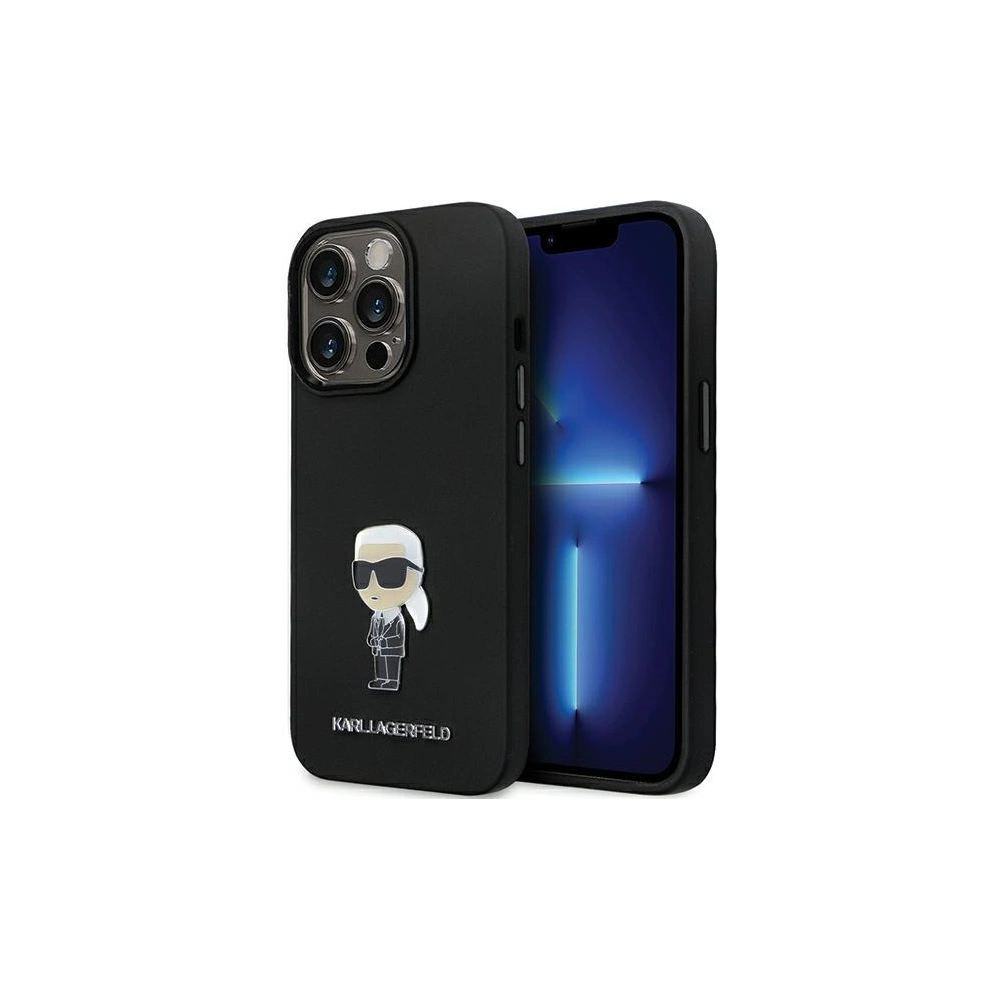 Hurtownia GSM - Case Karl Lagerfeld KLHCP13XSMHKNPK iPhone 13 Pro Max Silikon Ikonik Metall Pin schwarz/black - KLD1639 - {ean13} - Hurt