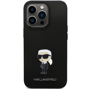 Etui Karl Lagerfeld KLHCP13XSMHKNPK iPhone 13 Pro Max Silicone Ikonik Metal Pin czarny/black