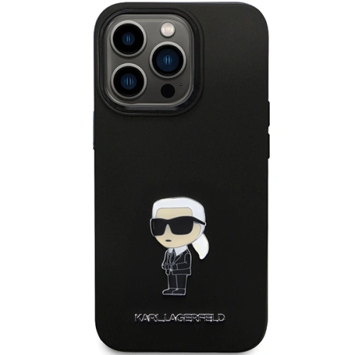 Etui Karl Lagerfeld KLHCP13XSMHKNPK iPhone 13 Pro Max Silicone Ikonik Metal Pin czarny/black