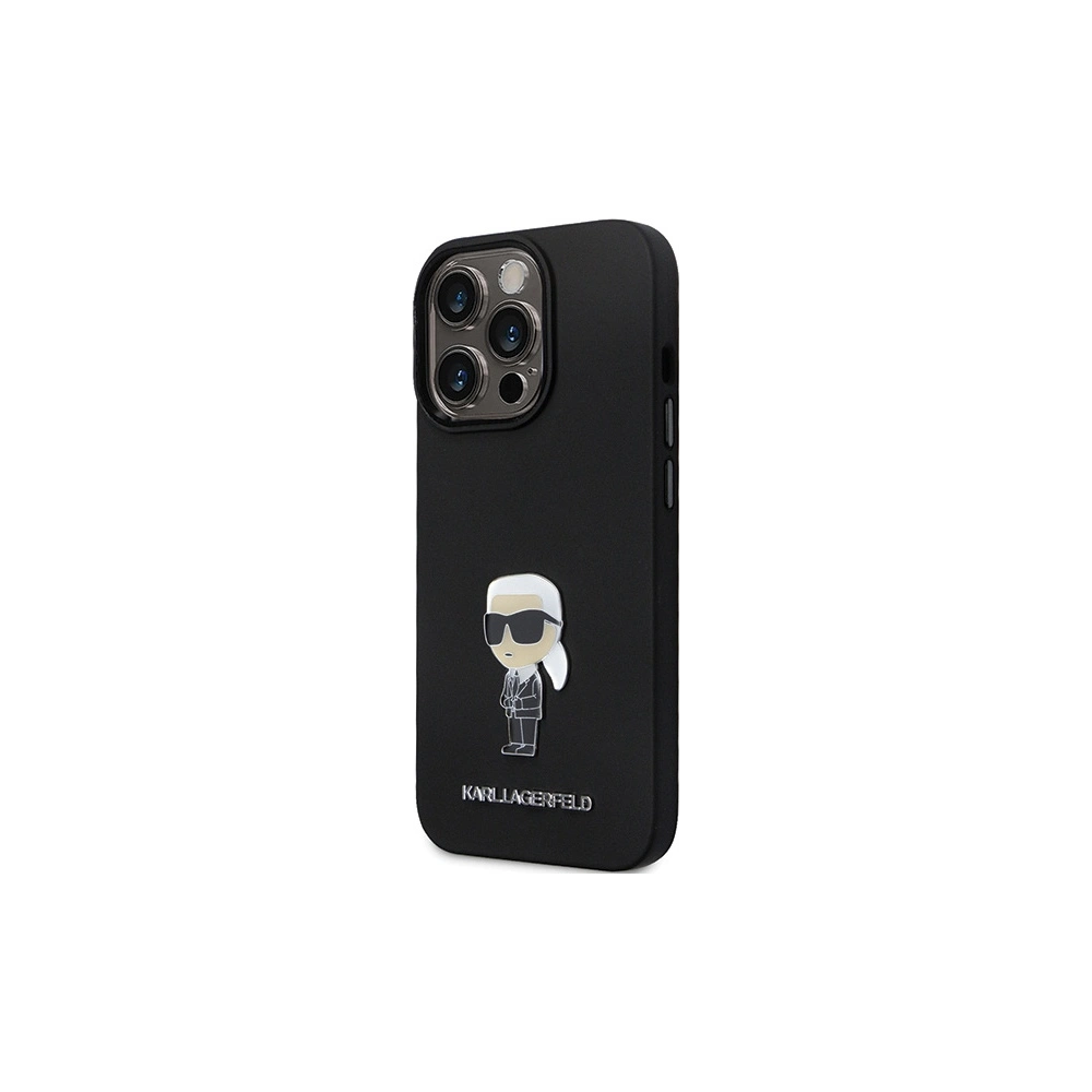 Hurtownia GSM - Etui Karl Lagerfeld KLHCP14LSMHKNPK iPhone 14 Pro Silicone Ikonik Metal Pin negru/black - KLD1641 - {ean13} - Hurt