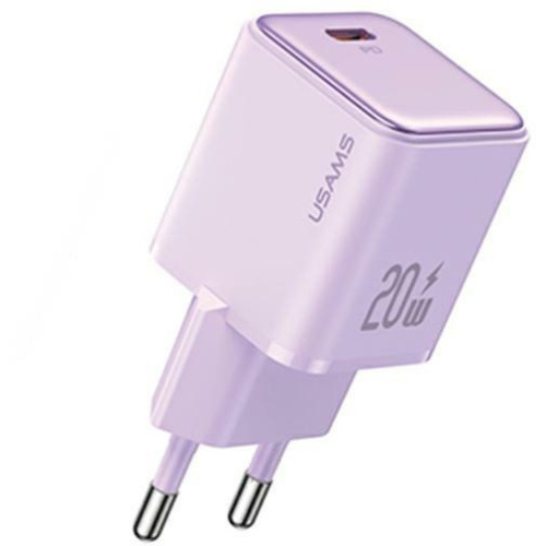 Usams Distributor - 6958444904917 - USA997 - USAMS CC183TC03 wall charger 1xUSB-C 20W PD Fast Charging X-ron Series purple - B2B homescreen
