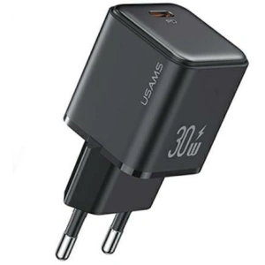 Hurtownia GSM - Síťová nabíječka USAMS CC186TC01 1xUSB-C 30W PD rychlé nabíjení X-ron Series černá/black - USA999 - {ean13} - Hurt