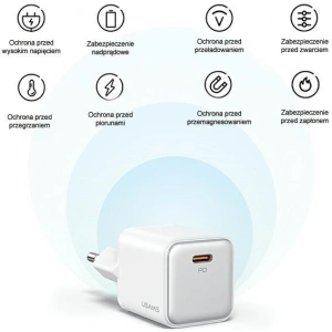 Hurtownia GSM - Síťová nabíječka USAMS CC186TC01 1xUSB-C 30W PD rychlé nabíjení X-ron Series černá/black - USA999 - {ean13} - Hurt