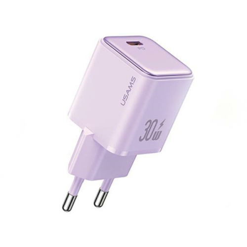 Usams Distributor - 6958444904948 - USA1000 - USAMS CC186TC03 wall charger 1xUSB-C 30W PD Fast Charging X-ron Series purple - B2B homescreen