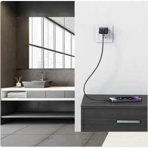 Hurtownia GSM - Síťová nabíječka USAMS CC178TC02 1xUSB-C+1xUSB-A 45W GaN PD+QC rychlé nabíjení bílá/white - USA1001 - {ean13} - Hurt