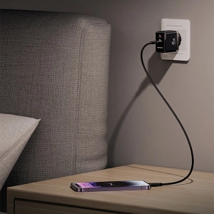 Hurtownia GSM - Síťová nabíječka USAMS CC178TC02 1xUSB-C+1xUSB-A 45W GaN PD+QC rychlé nabíjení bílá/white - USA1001 - {ean13} - Hurt