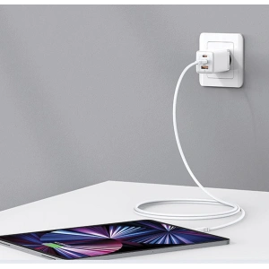 Hurtownia GSM - Síťová nabíječka USAMS CC180TC03 2xUSB-C+1xUSB-A 65W GaN PD+QC rychlé nabíjení fialová/gradientní fialová Sandru Series - USA1004 - {ean13} - Hurt