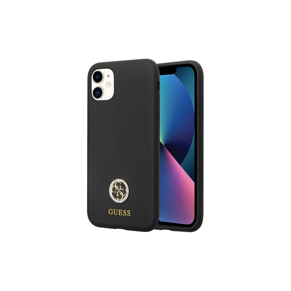 Hurtownia GSM - Etui Guess GUHCN614DGPK Apple iPhone 11/XR hardcase Silicon Logo Strass 4G negru/black - GUE2780 - {ean13} - Hurt