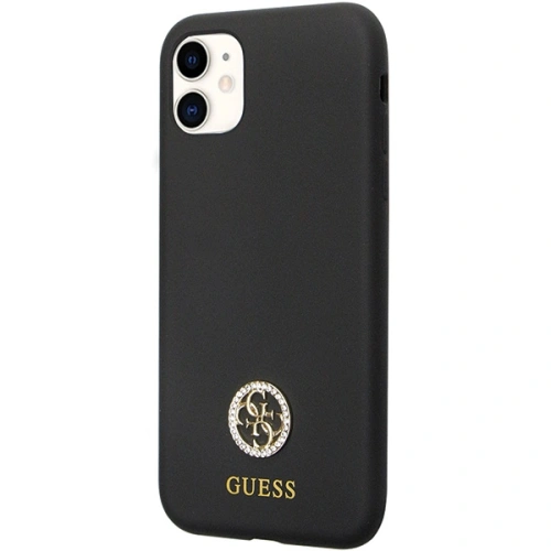 Etui Guess GUHCN614DGPK Apple iPhone 11/XR hardcase Silicone Logo Strass 4G czarny/black