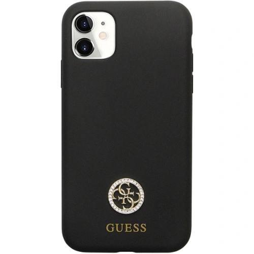 Etui Guess GUHCN614DGPK Apple iPhone 11/XR hardcase Silicone Logo Strass 4G czarny/black