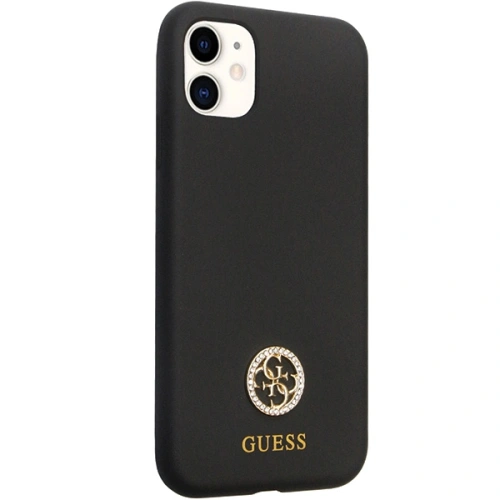 Etui Guess GUHCN614DGPK Apple iPhone 11/XR hardcase Silicone Logo Strass 4G czarny/black