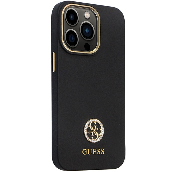 Kryt Guess GUHCP13LM4DGPK Apple iPhone 13/13 Pro hardcase Silicone Logo Strass 4G black