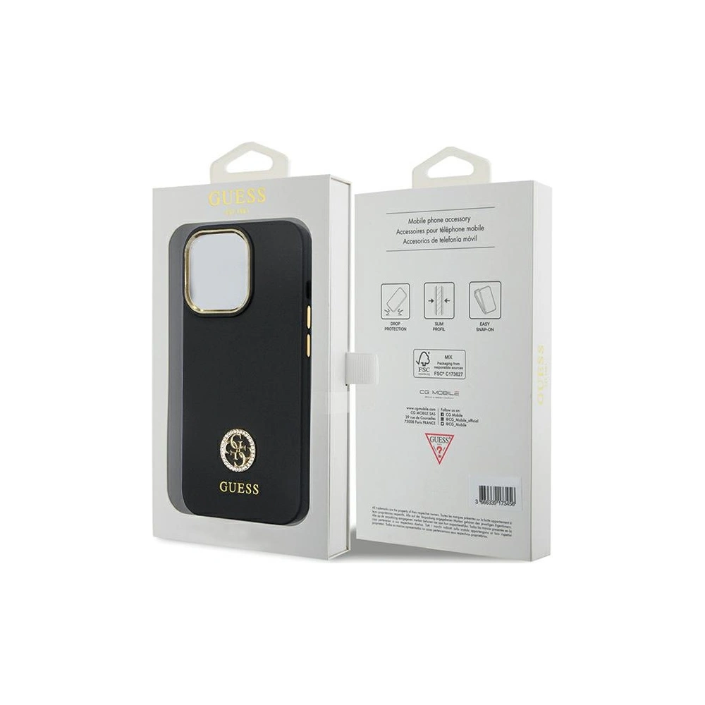 Hurtownia GSM - Etui Guess GUHCP13LM4DGPK Apple iPhone 13/13 Pro kemény tok Szilikon Logó Strassz 4G fekete/black - GUE2781 - {ean13} - Hurt
