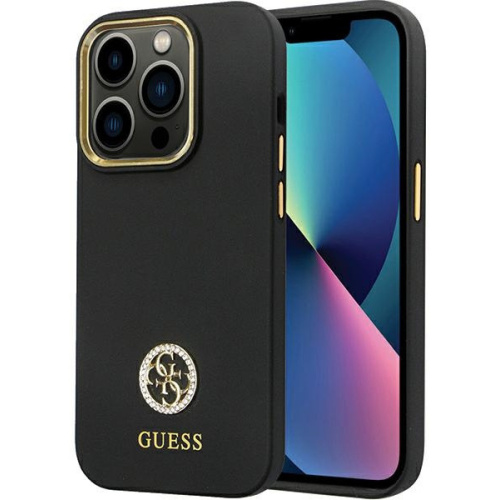 Guess Distributor - 3666339148461 - GUE2783 - Guess GUHCP14LM4DGPK Apple iPhone 14 Pro hardcase Silicone Logo Strass 4G black - B2B homescreen