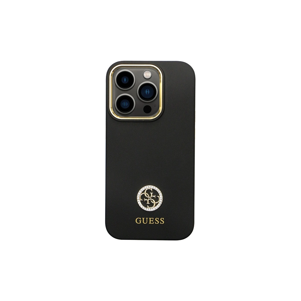 Hurtownia GSM - Case Guess GUHCP14LM4DGPK Apple iPhone 14 Pro Hardcase Silikon Logo Strass 4G schwarz/black - GUE2783 - {ean13} - Hurt