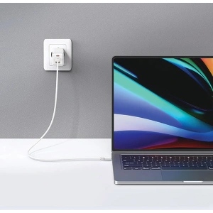 Hurtownia GSM - Síťová nabíječka USAMS CC180TC04 2xUSB-C+1xUSB-A 65W GaN PD+QC rychlé nabíjení Sandru Series (US-CC180) modrá/gradient modrá - USA1005 - {ean13} - Hurt