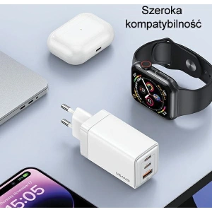 Hurtownia GSM - Síťová nabíječka USAMS CC180TC04 2xUSB-C+1xUSB-A 65W GaN PD+QC rychlé nabíjení Sandru Series (US-CC180) modrá/gradient modrá - USA1005 - {ean13} - Hurt